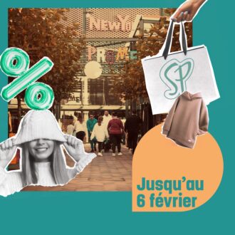 Création graphique pour représenter les soldes d'hiver 2024 à Shopping Promenade Coeur Alsace.