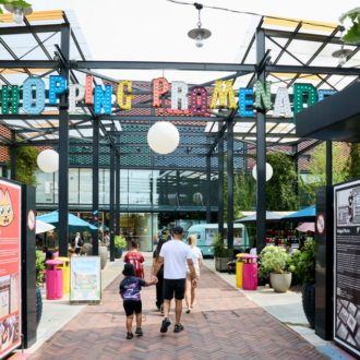 Image de l'entrée principale du centre commercial Shopping Promenade Coeur Alsace